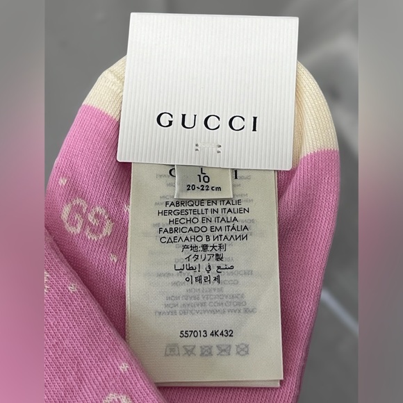 Women's Gucci GG monogram socks in pink/ivory - Picture 4 of 4